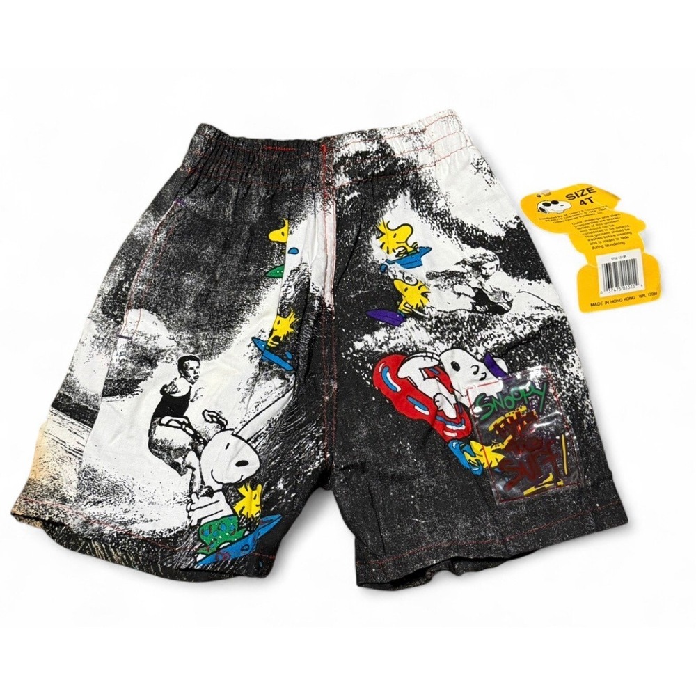 Vintage Snoopy Surf Swim Trunks Shorts NWT‎ Boys 4T Peanuts Woodstock 90s